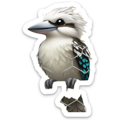 kookaburra in soccer goal sticker