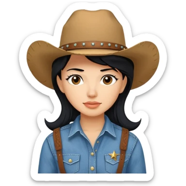 cowgirl with black hair sticker