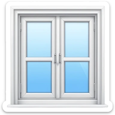 generate white open window with interior background sticker