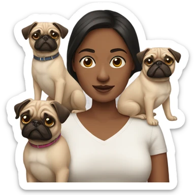 Woman with pugs sticker