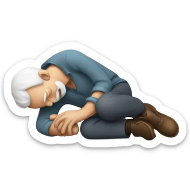 old man slipping sticker