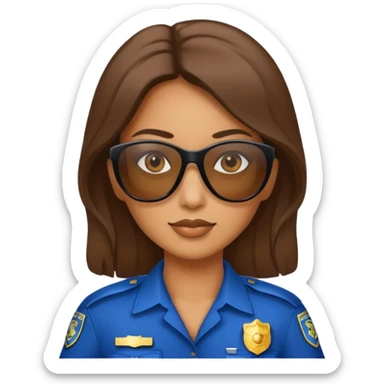 woman police wearing sun glasses sticker