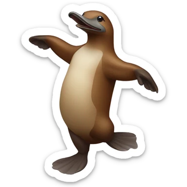 Duck-billed platypus dancing  sticker