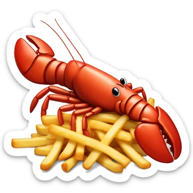 lobster with a french fry sticker