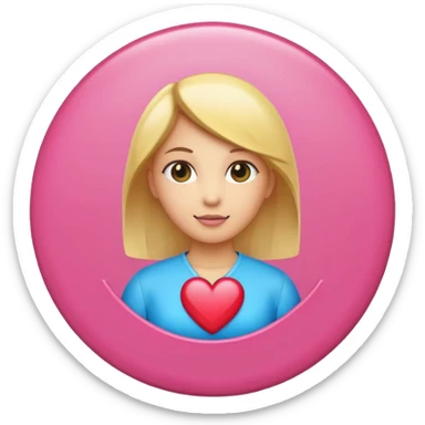 female gender symbol with heart accent classic emoji style sticker