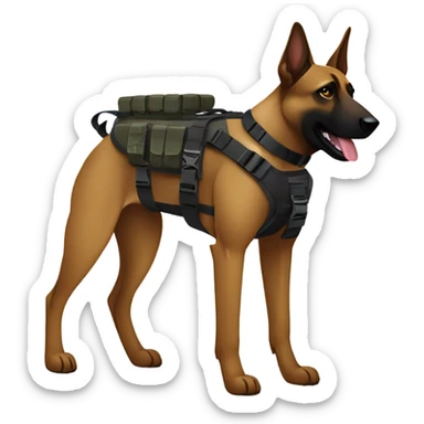 Dark Belgian malinois, tactical sticker