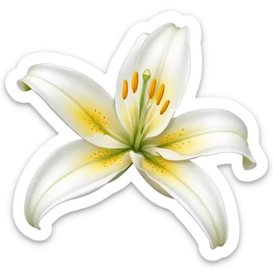 White lily flower sticker