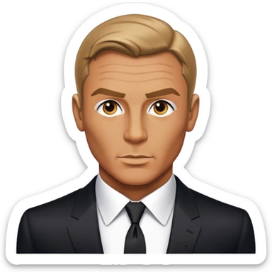 Cinematic Realistic James Bond Pop Culture Emoji, depicted with suave sophistication and dynamic action rendered with crisp details and cinematic lighting that capture his legendary cool. sticker