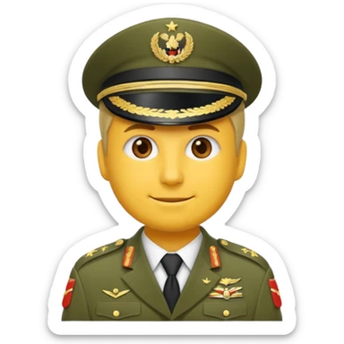 Eine salutierenden Emoji (Hautfarbe: weiß) in Armee Klamotten männlich  sticker