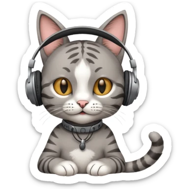 cat in headphones with a blunt in his hand  sticker