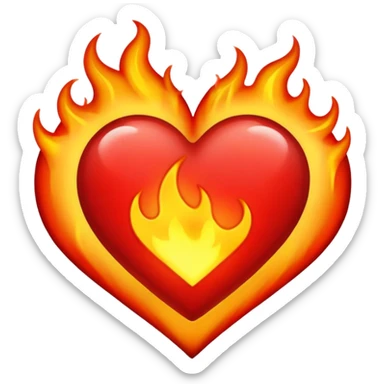 Hot heart sticker