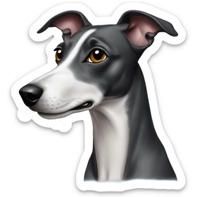 Black whippet sticker
