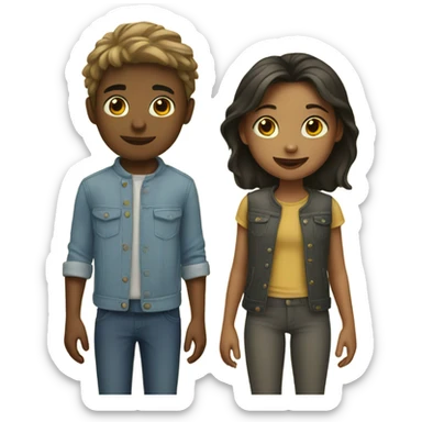 Girl wiht boy sticker