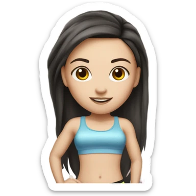 White girl dark hair Zumba  sticker
