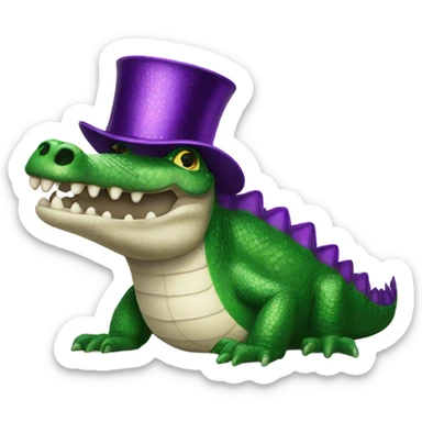 Mardi Gras alligator  sticker