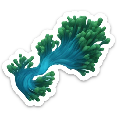 blue spirulina flowing sticker