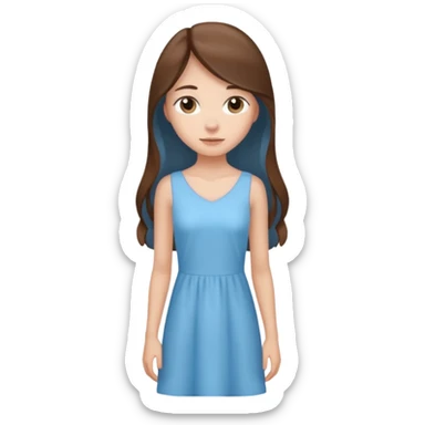 Chica delgada pelo castaño largo  sticker