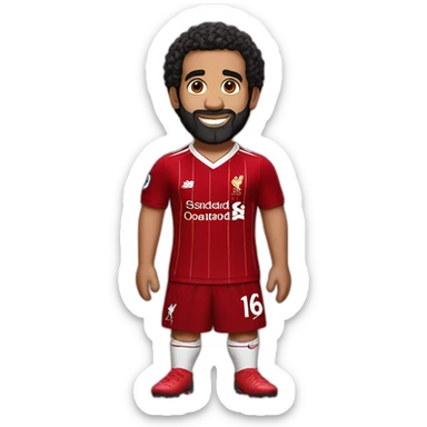 Mohamed Salah wearing Liverpool kit sticker