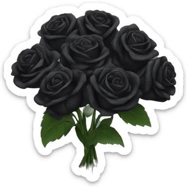 Black bouquet of roses sticker