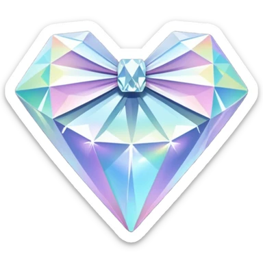 white bow shaped 56-carat iridescent diamond sticker