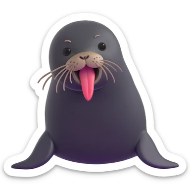 cute fur seal sticking out its tongue sticker