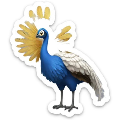 paon with open feather sticker