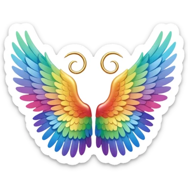 Tiny small mini left and right rainbow angel wings. sticker