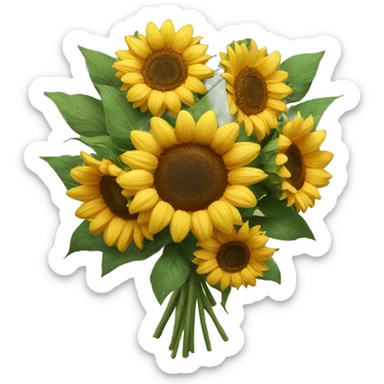sunflower bouquet sticker