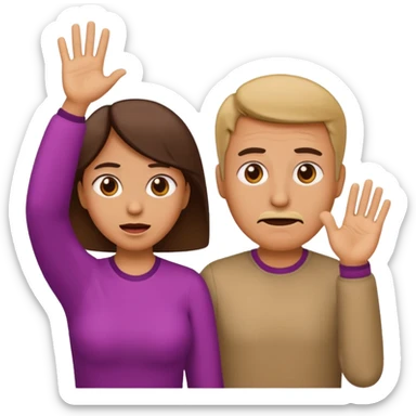 Mom and dad emoji throwing their hands up like they don't know sticker