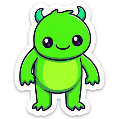 cute green monster sticker