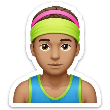 Basketball guy with neon headband sticker