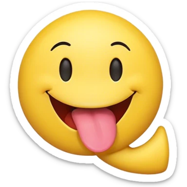 Smiley face with tongue out that is moving side to side sticker