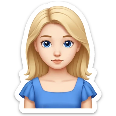 teen girl in a blue dress sticker