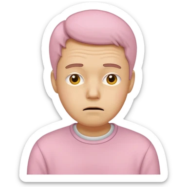 the embarrassed man in soft pink, beige and yellow pastel colors sticker