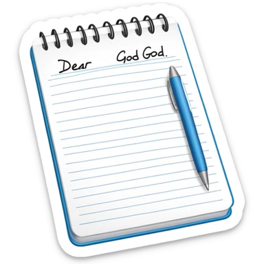 Notepad with "Dear God" written at the top sticker