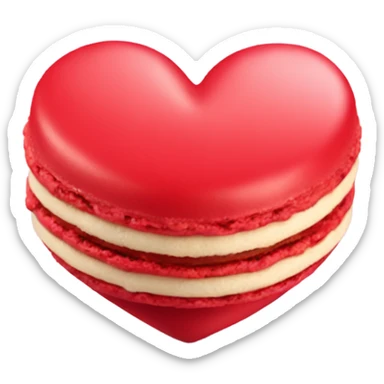 Red heart shaped macaroon  sticker