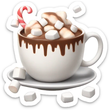 Hot chocolate with marshmallows  sticker