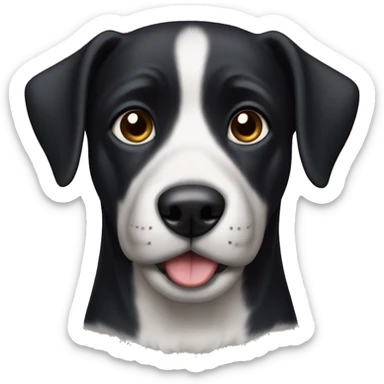 a black-haired dog with erect ears sticker