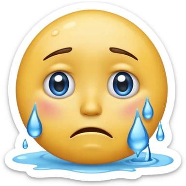 El emoji de llorar tragándose sus lágrimas  sticker