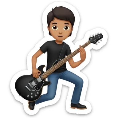 🙂 bu emojinin elinde eloktronik gitar olsun elektronik gitar siyah olsun sticker