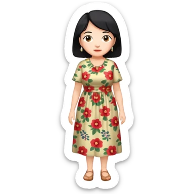 grandmother with black hair full body sticker