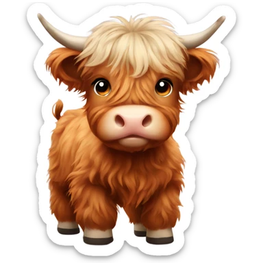 Baby Highland cow sticker