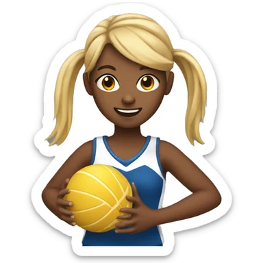 girl playing netball sticker