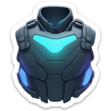 futuristic Anti-Matter breastplate colored as void of space sticker