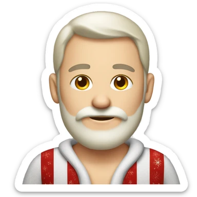Caucasian Santa in pajamas  sticker