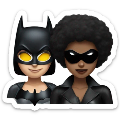 Batman and afro catwoman sticker
