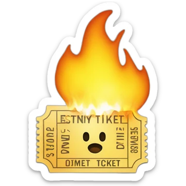burning-yellow-ticket sticker