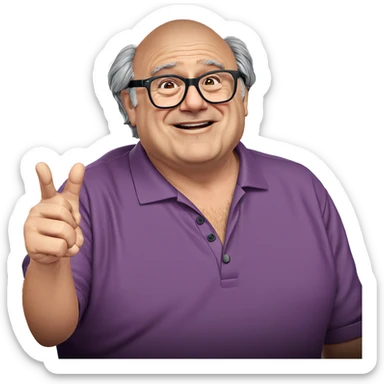 smiling old man with glasses sticker