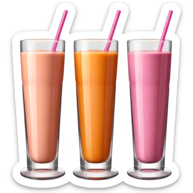 Make three smoothies  but I want the yellow to be pink and the pink to be orange and the purple to be brown like chocolate sticker
