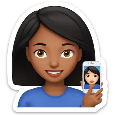selfie with black hair girl sticker